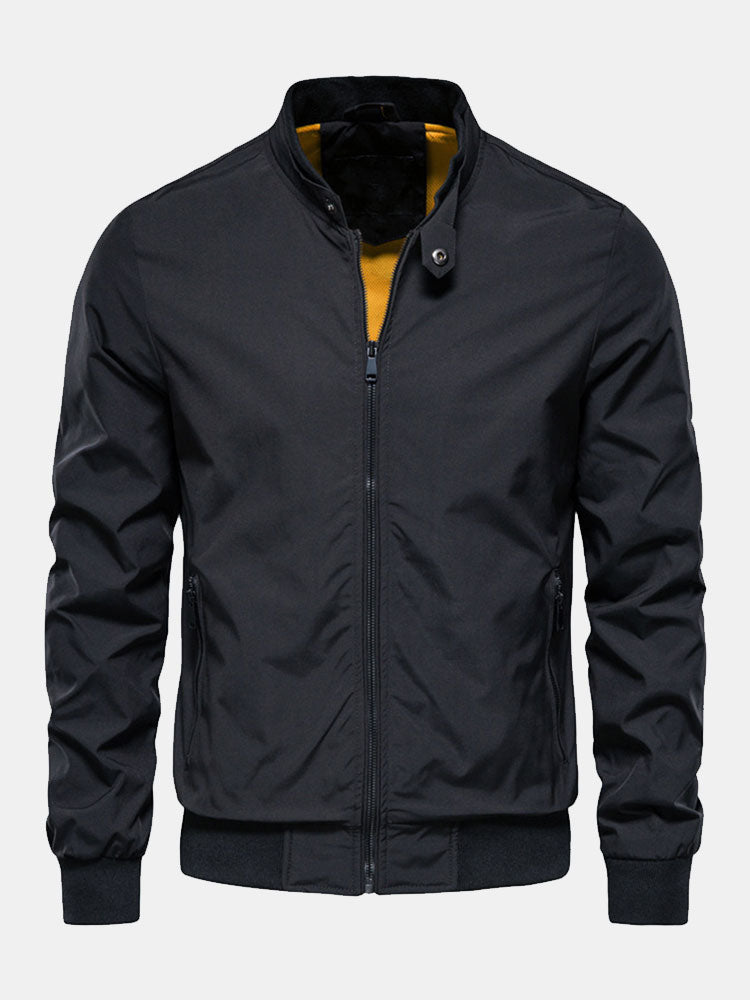 Jacket with Stand-Up Collar and Zipper | Last day 80% off!