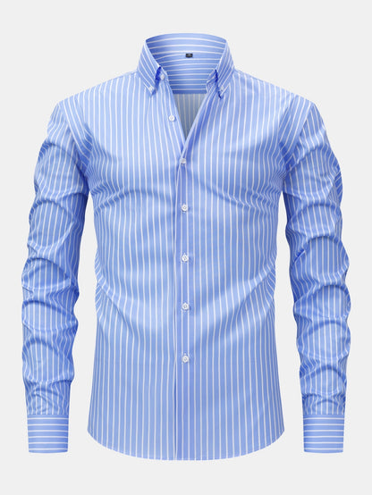 Long Sleeve Stripe Button Up Shirt | Last day 80% off!