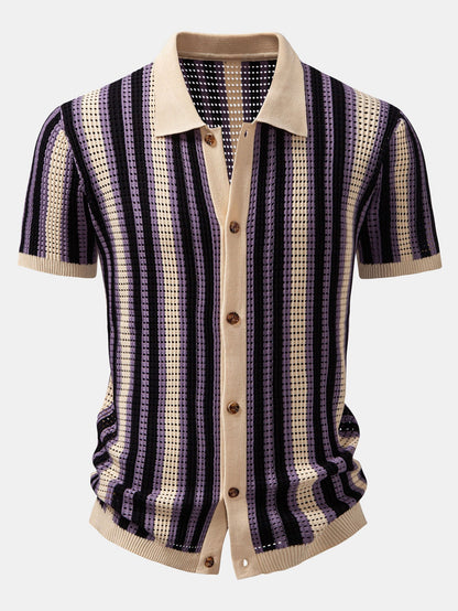 Striped Eyelet Crocheted Shirt | Last day 80% off!