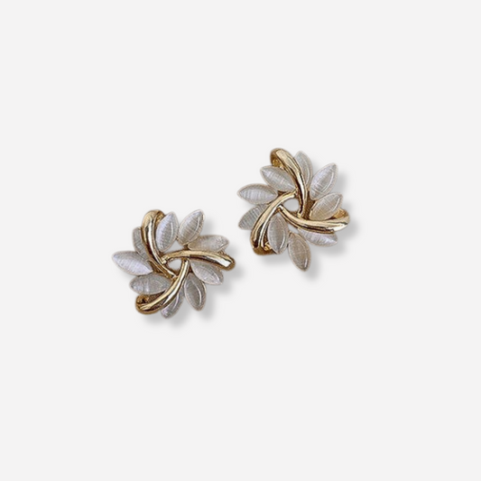Sonja Luxe Earrings of White Opal | Last day 80% off!