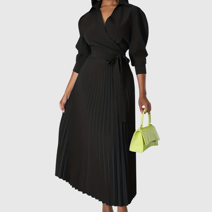 Evelina | Soft Pleated Midi Dress | Last Day 80% Off!