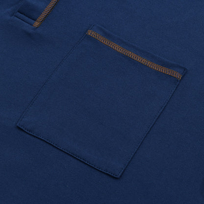 Men's Casual Colourblock Henley Collar Cotton Short Sleeve T-Shirt 53275107Y | Last day 80% off!