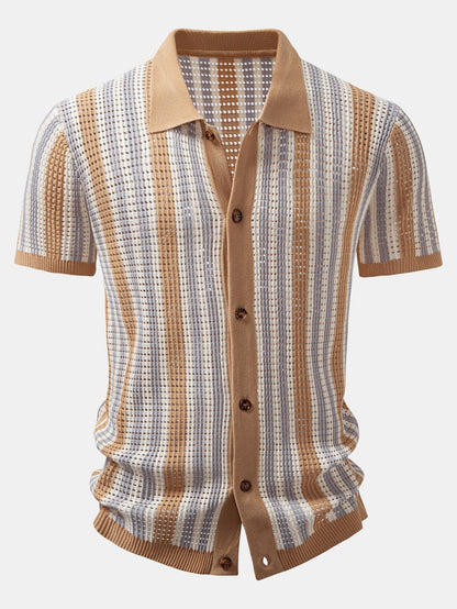 Striped Eyelet Crocheted Shirt | Last day 80% off!