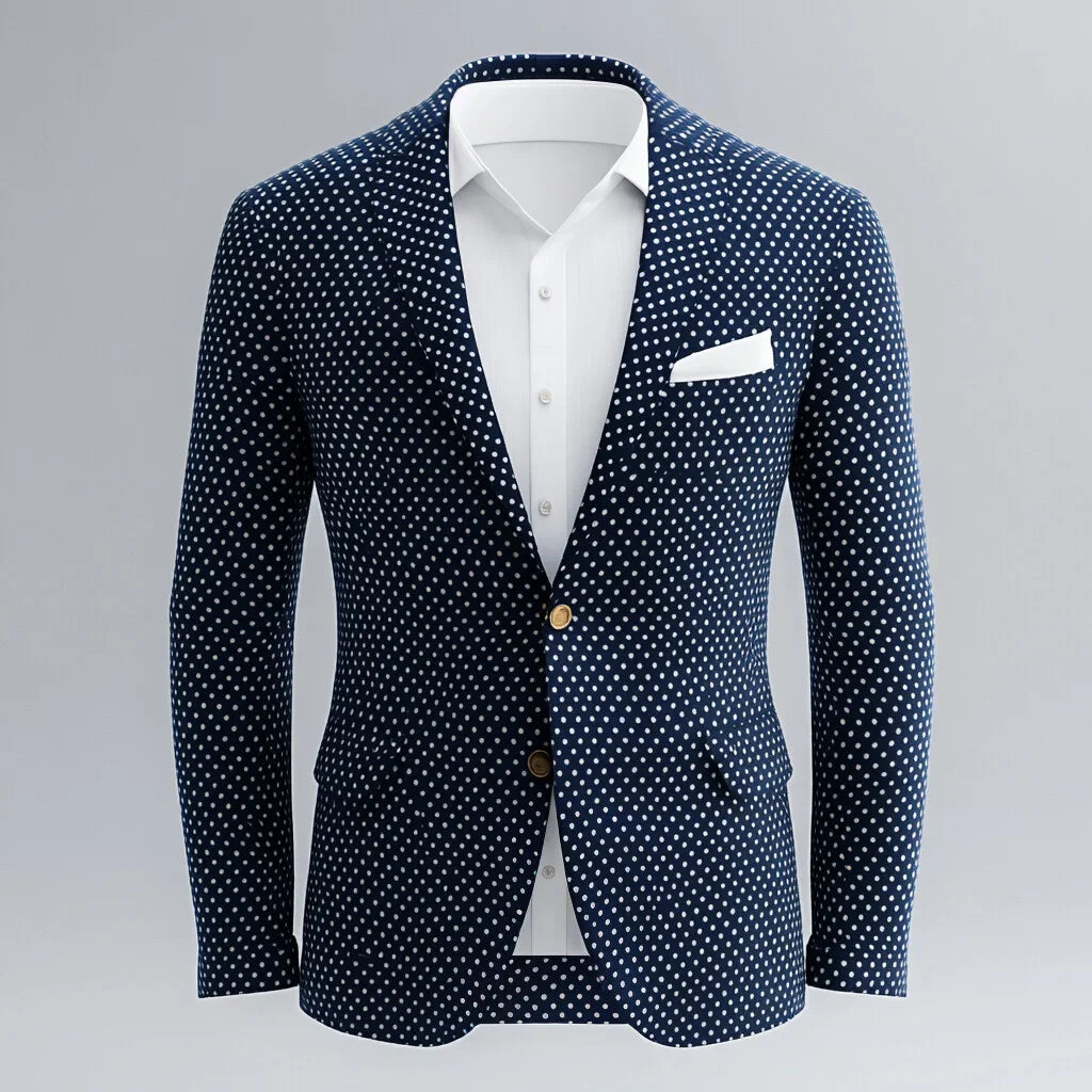Men's Polka Dot Two-Button Blazer Last Day 80% Off!