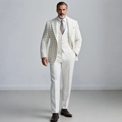 Men's Houndstooth Peak Lapel Blazer