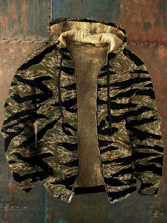 Men's Vintage Camouflage Fleece Zipper Jacket (BUY 1 GET 1 FREE)