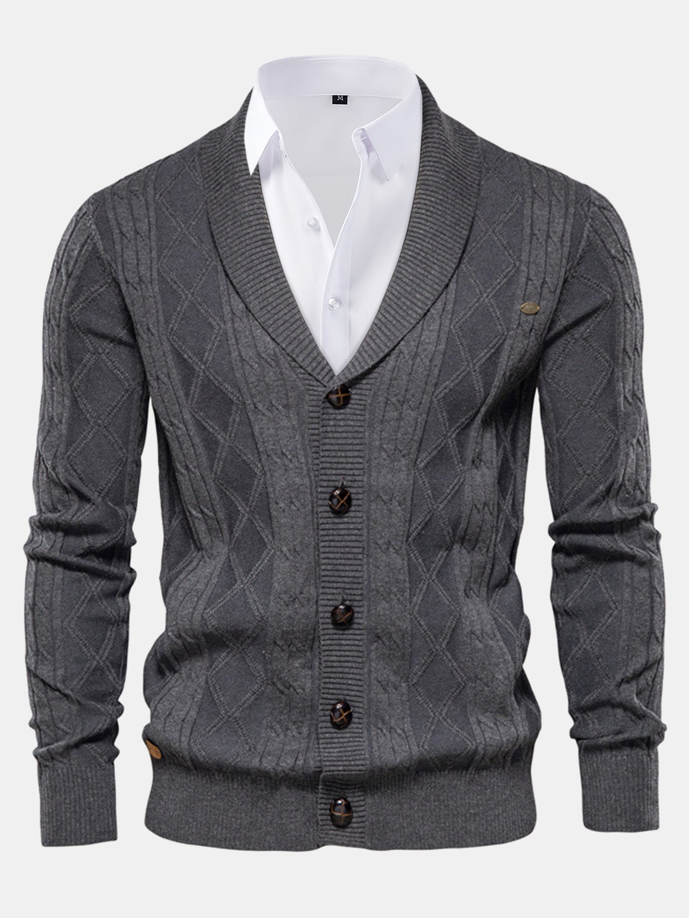 Geometric Jacquard Shawl Collar Vest Sweater | Last day 80% off!