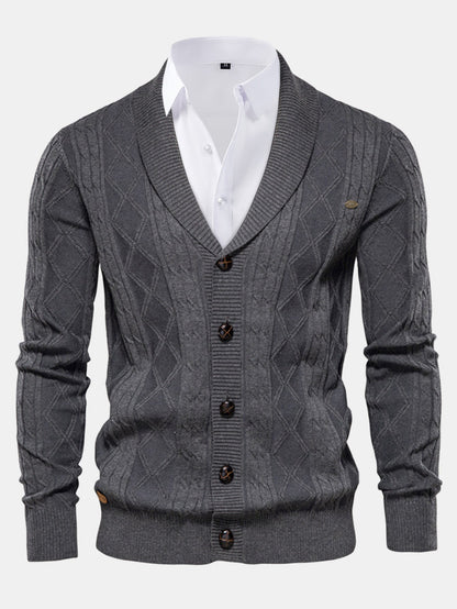 Geometric Jacquard Shawl Collar Vest Sweater | Last day 80% off!