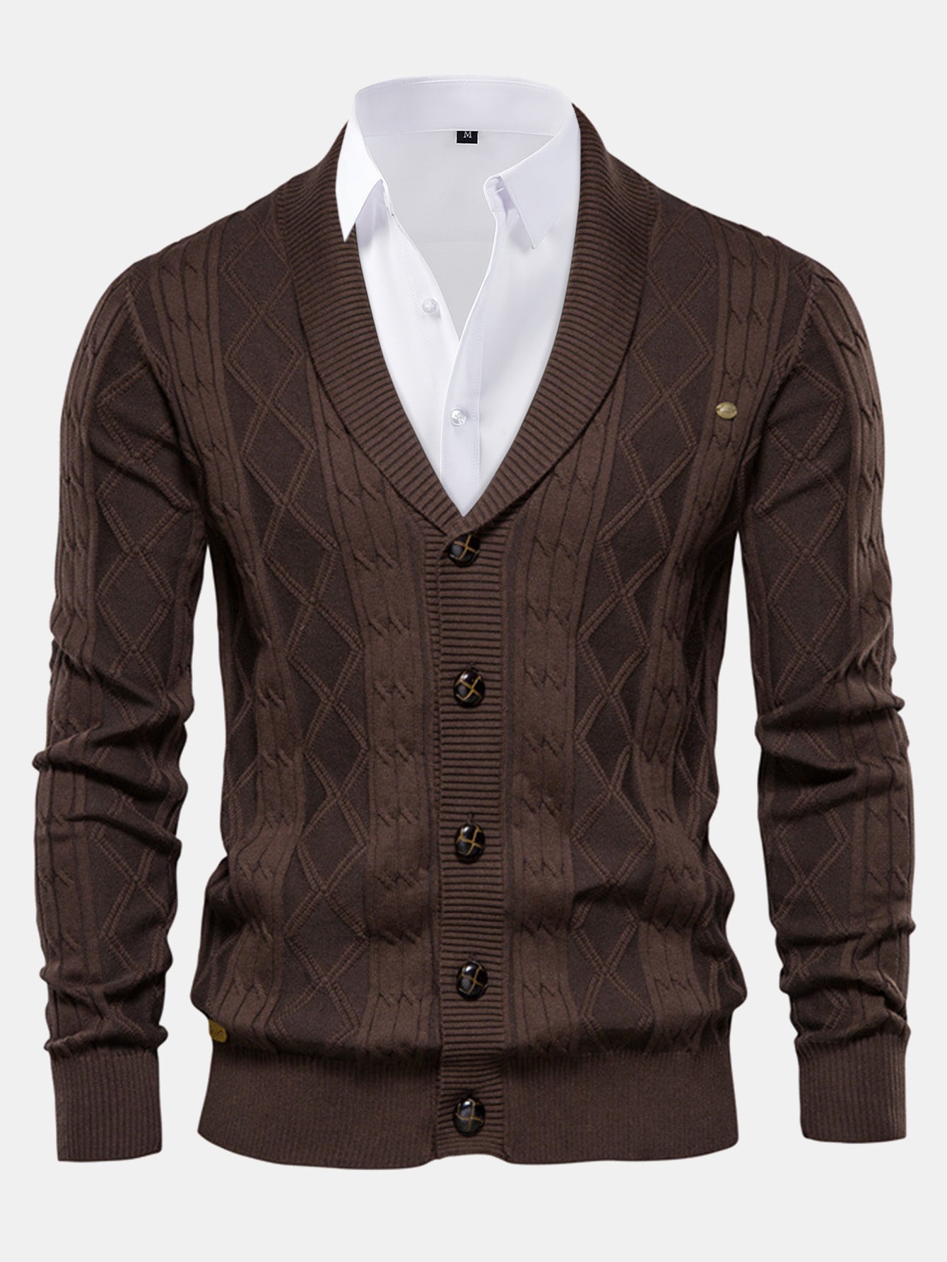 Geometric Jacquard Shawl Collar Vest Sweater | Last day 80% off!