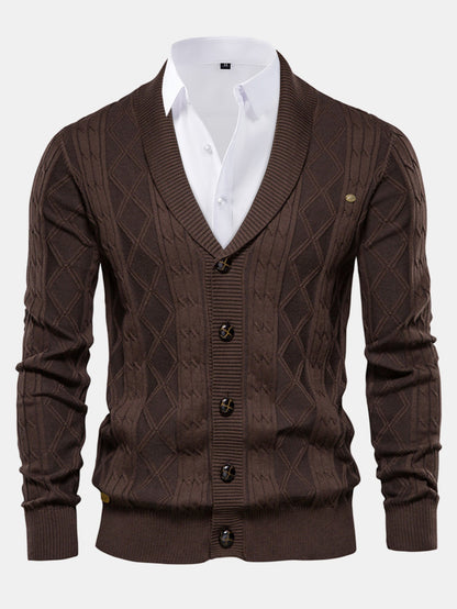Geometric Jacquard Shawl Collar Vest Sweater | Last day 80% off!