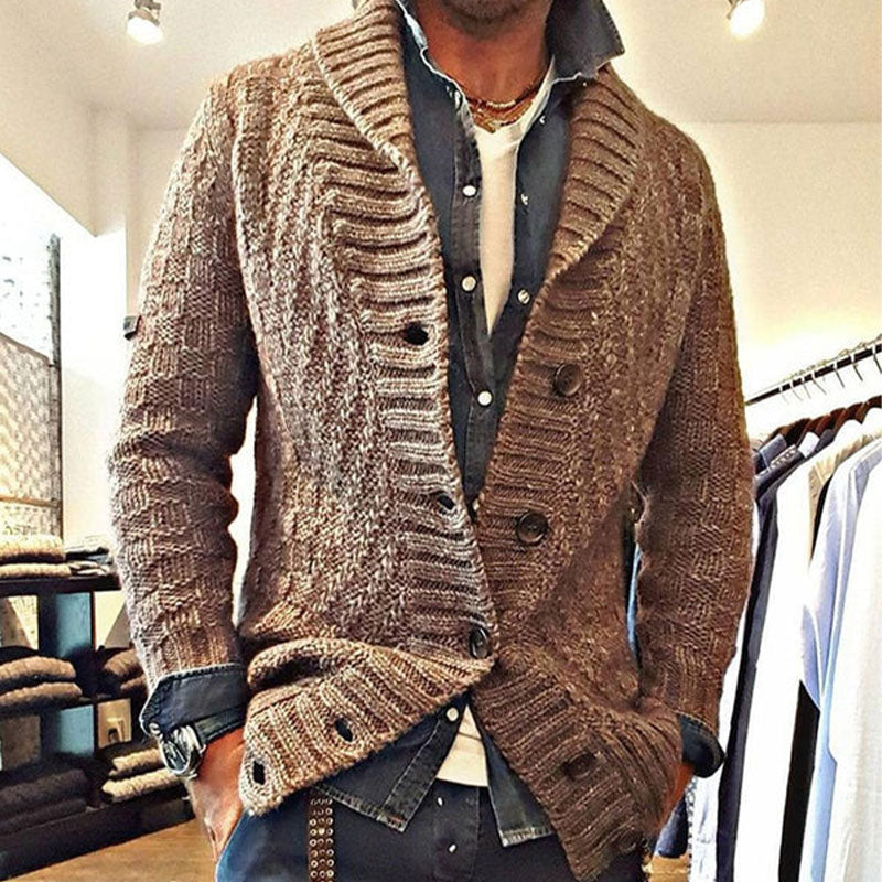Men's Vintage Lapel Knit Cardigan Jacket| Last day 80% off!