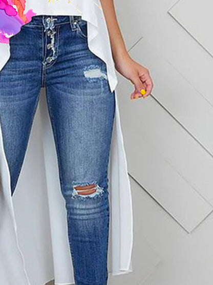 High-Low Loose Flower Print Round-Neck Blouses & Shirts Tops Vest Top | Last day 80% off!