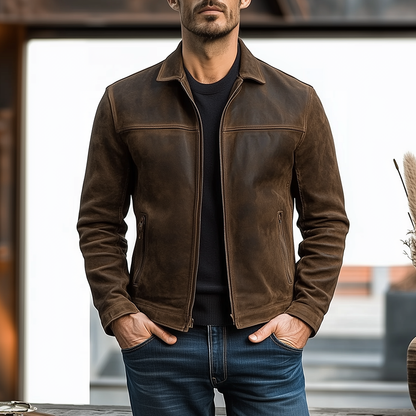 Men's Classic Fashion Zipper Leather Jacket | Last day 80% off!
