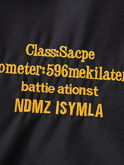 Relaxed Fit Contrast Embroidered Baseball Jacket | Last day 80% off!