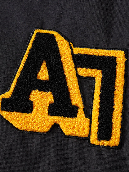 Relaxed Fit Contrast Embroidered Baseball Jacket | Last day 80% off!