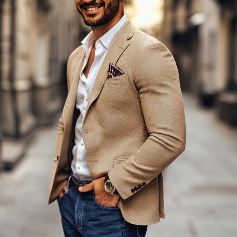 Men's Fashion Notch Lapel Two Buttons Casual Blazer Last Day 80% Off!