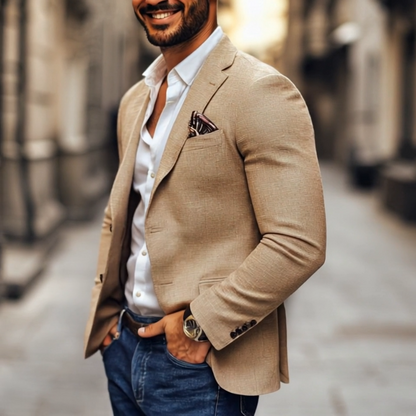 Men's Fashion Notch Lapel Two Buttons Casual Blazer Last Day 80% Off!