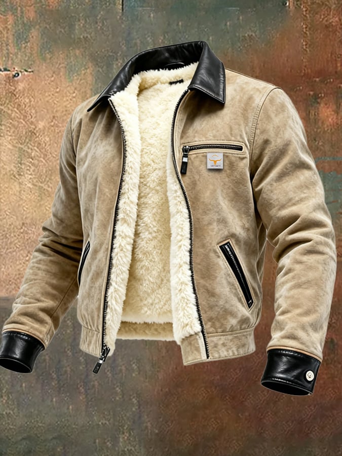 Retro suede warm outdoor jacket with zip for men | Last Day 80% Off!