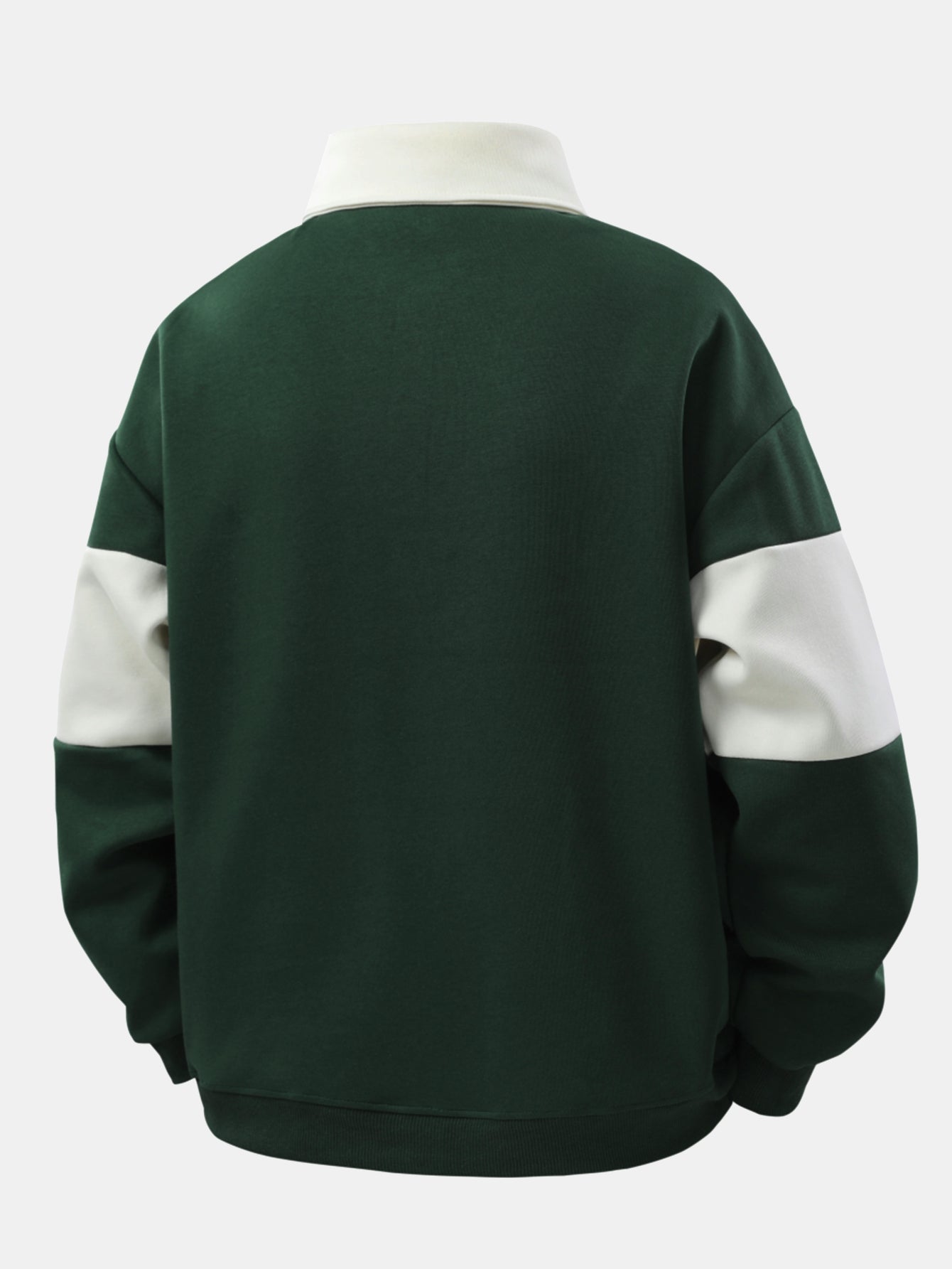 Relaxed Fit Colour Block Patchwork Polo Sweatshirt | Last Day 80% Off!