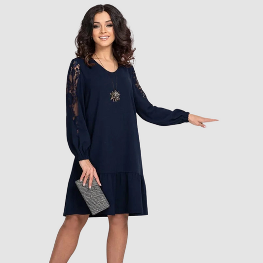 Lowri Quinn | Lace-Sleeve Midi Dress | Last Day 80% Off!