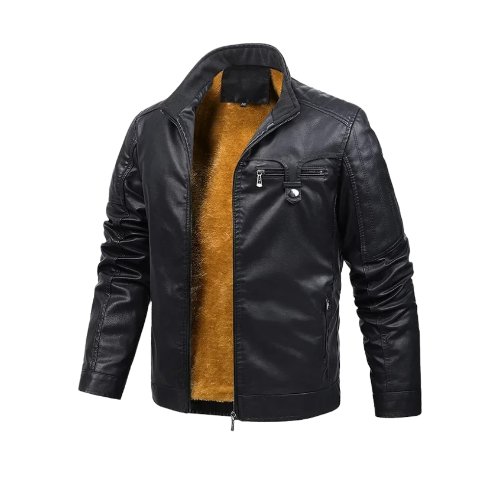 Retro Fleece Lined Leather Jacket | Last Day 80% Off!