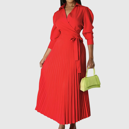 Evelina | Soft Pleated Midi Dress | Last Day 80% Off!