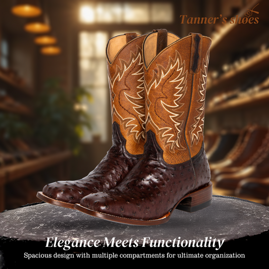 Gustav | Mid-calf Embroidered Leather Boots | Last day 80% off!