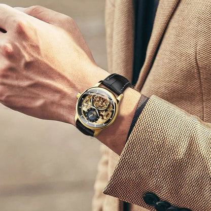 Moon Phase Skeleton Automatic Watch | Last day 80% off!