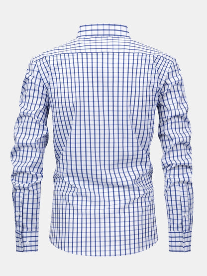 Button-down long-sleeve checked shirt | Last day 80% off!
