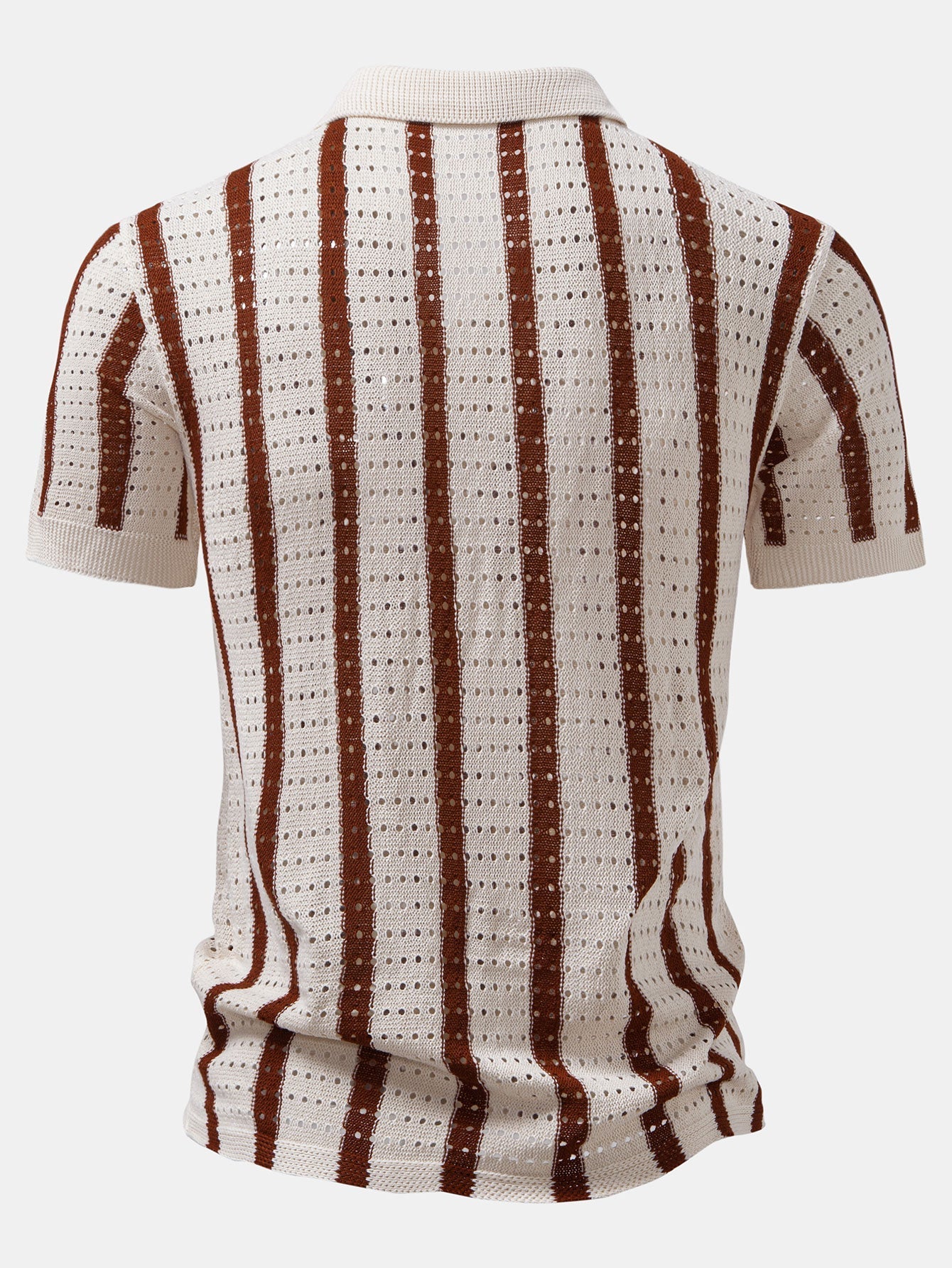 Striped eyelet knitted shirt | Last day 80% off!