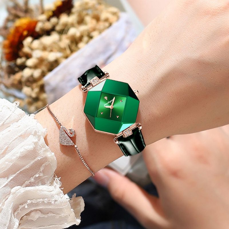 Luxury Green Diamond Quartz Watch | Last day 80% off!