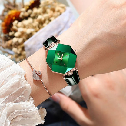 Luxury Green Diamond Quartz Watch | Last day 80% off!