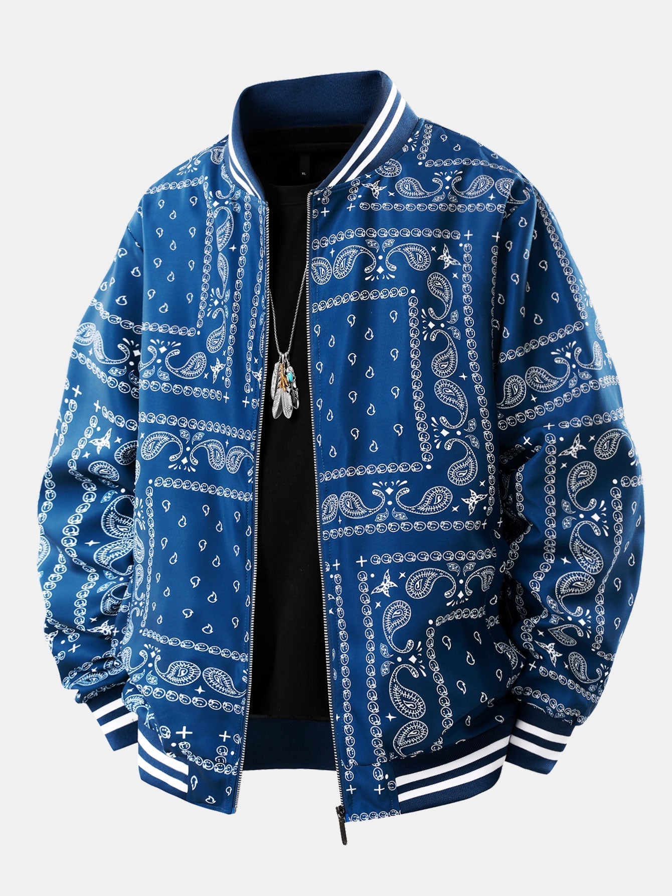 Baseball jacket with paisley print | Last day 80% off!