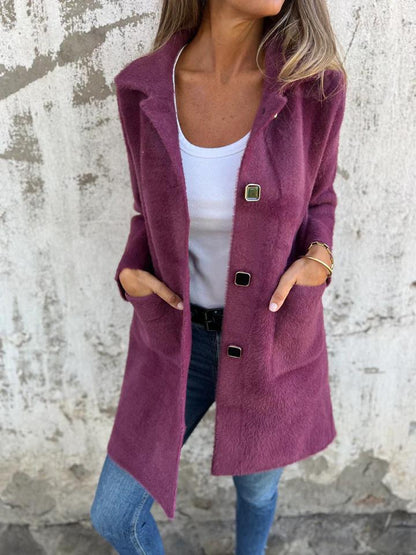Marce | Casual Single-Breasted Thick Coat With Lapels | Last day 80% off!