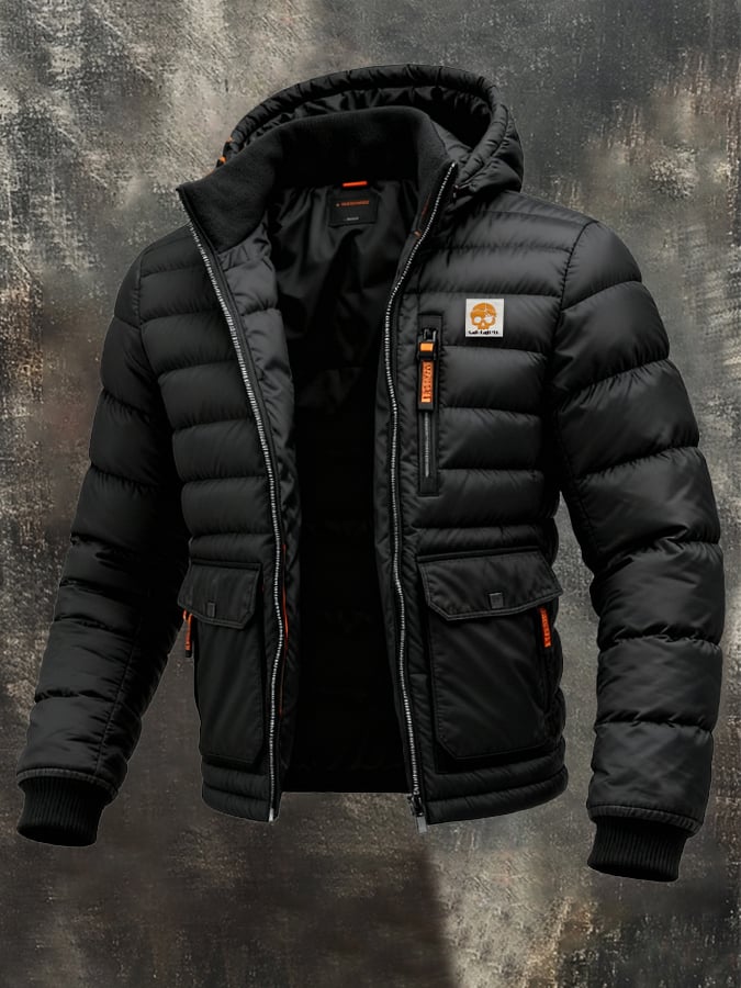 Retro quilted men's jacket in patchwork style, warm, with zip and multiple pockets | Last Day 80% Off!