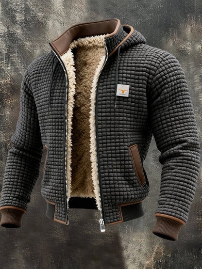 Men's outdoor jacket with retro structure and square check pattern | Last Day 80% Off!