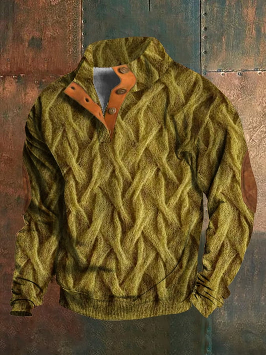 Men's Retro Casual Geometric Knit Print Sweatshirt Last Day 80% Off!