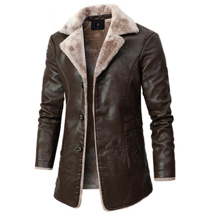 Reversed Collar Faux Fur Button Closure Coat | Last day 80% off!