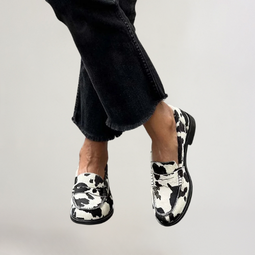 Veerle | Cow-patern Loafers | Last Day 80% Off!