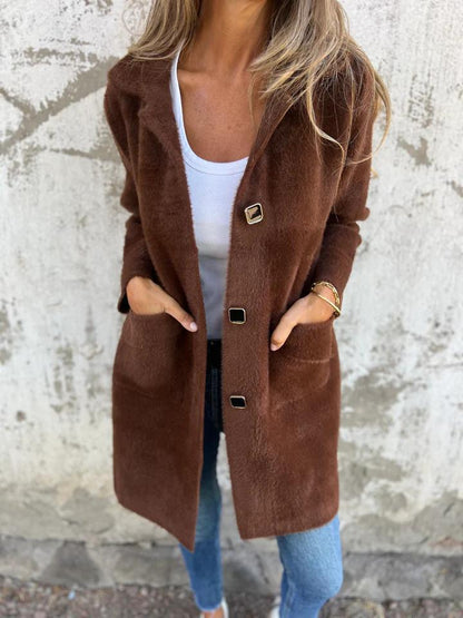 Marce | Casual Single-Breasted Thick Coat With Lapels | Last day 80% off!