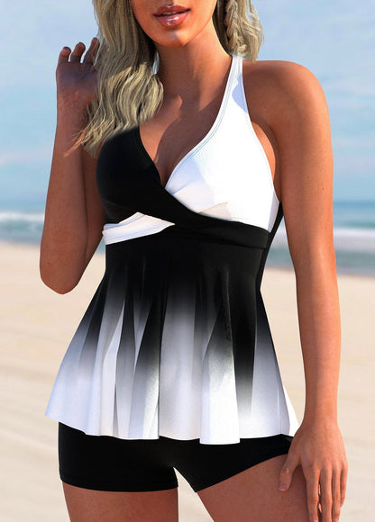 Stylish Tankini Top with Gradient Colour and Cross Detail – Without Bottom I Last Day 80% Off!