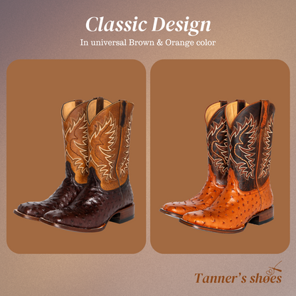 Gustav | Mid-calf Embroidered Leather Boots | Last day 80% off!