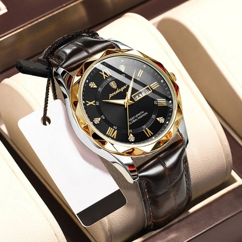 Luxury Leather Strap Quartz Watch | Last day 80% off!