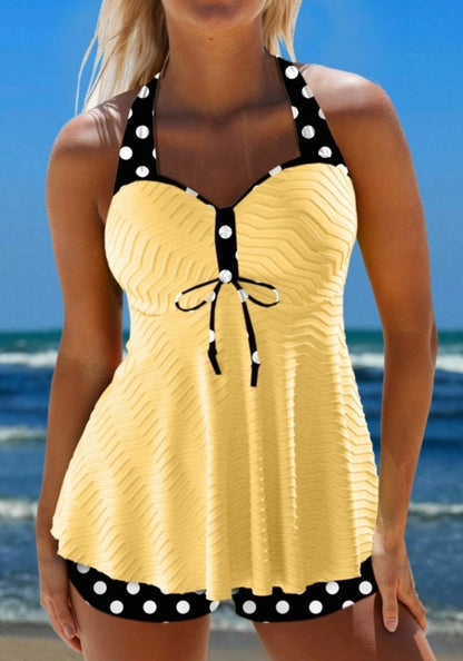 Ana – White Tankini with Polka Dots | Last Day 80% Off!