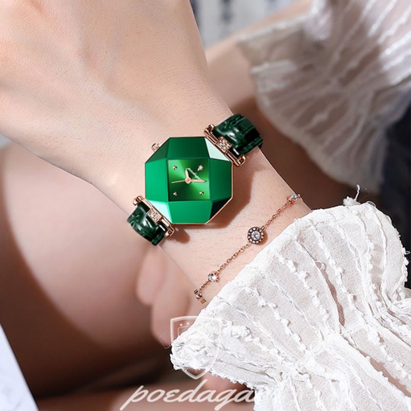 Luxury Green Diamond Quartz Watch | Last day 80% off!
