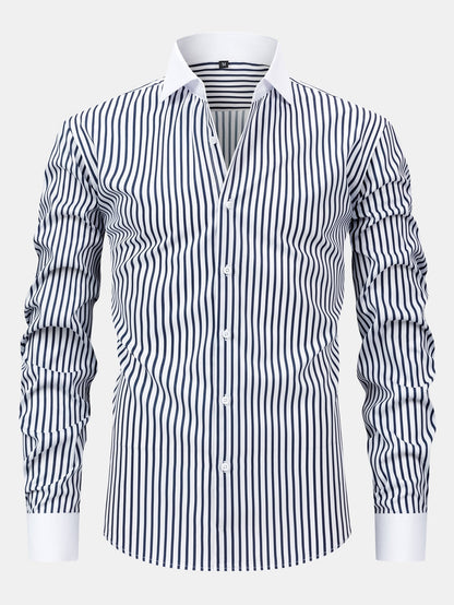 Non-Iron Striped Winchester Shirt & Slim Fit Tapered Trousers | Last day 80% off!