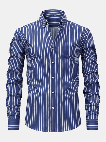 Long Sleeve Stripe Button Up Shirt | Last day 80% off!