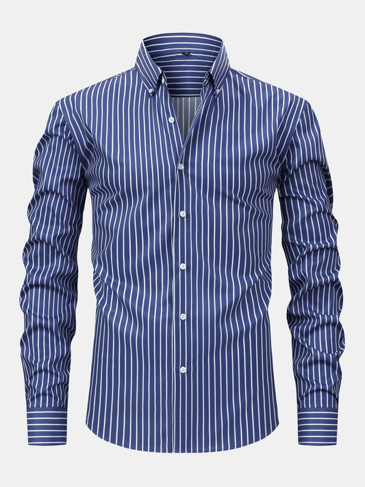 Long Sleeve Stripe Button Up Shirt | Last day 80% off!
