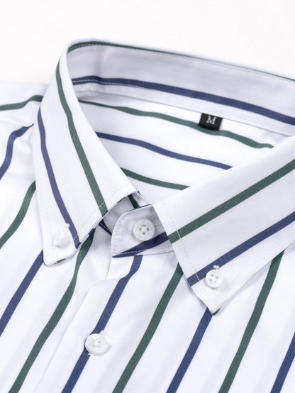 Long Sleeve Striped Button-Up Shirt | Last day 80% off!