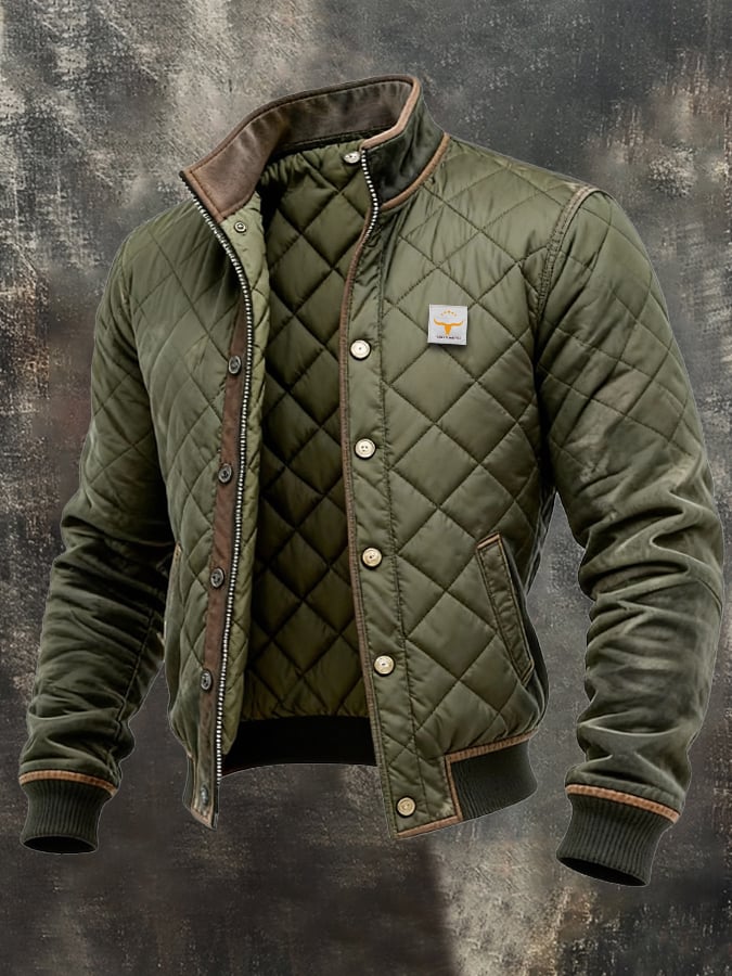 Retro quilted men's jacket with zip, warm and comfortable | Last Day 80% Off!